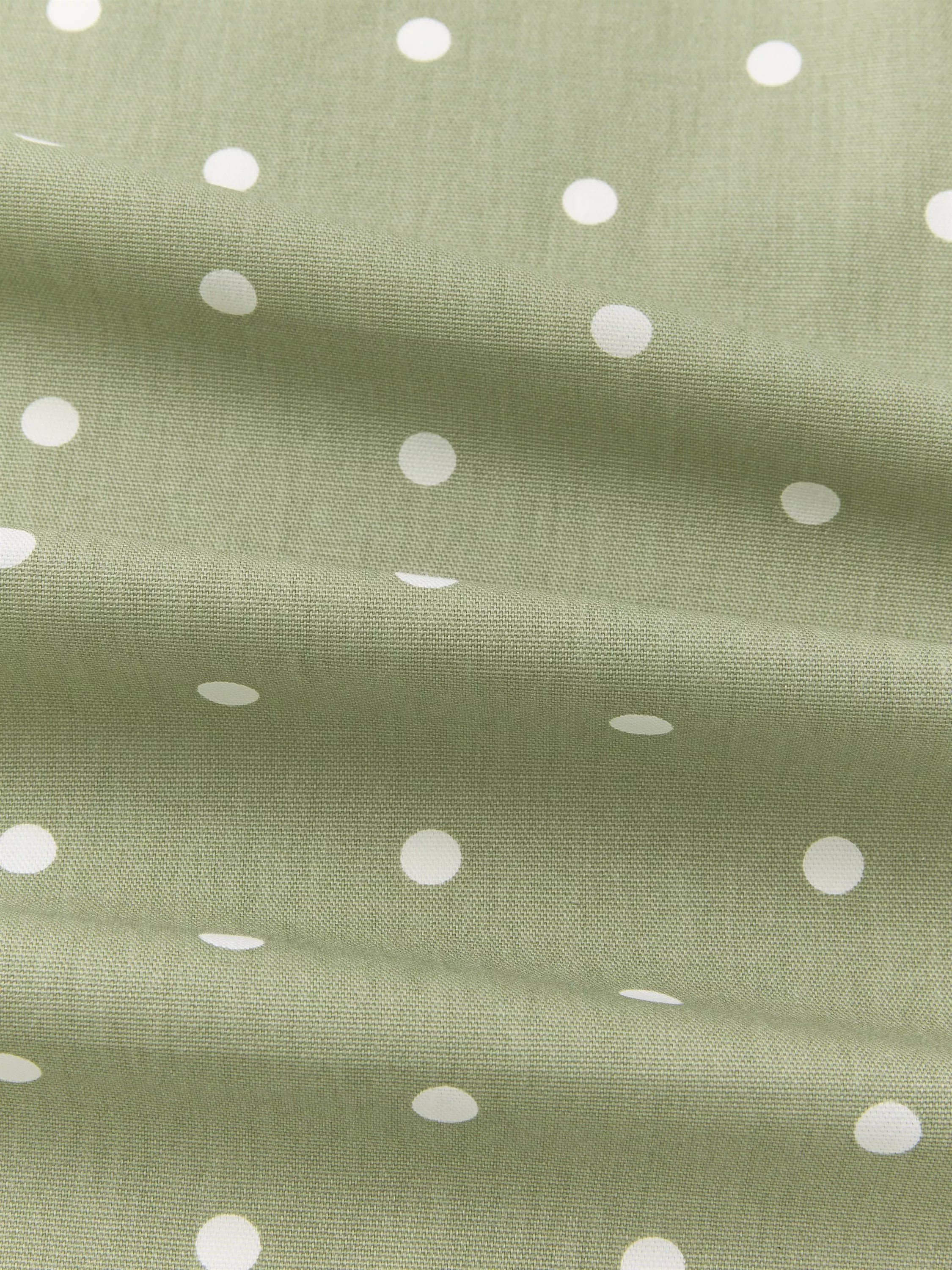 John Lewis oilcloth tablecloth fabric sage dot 130cm, UK version