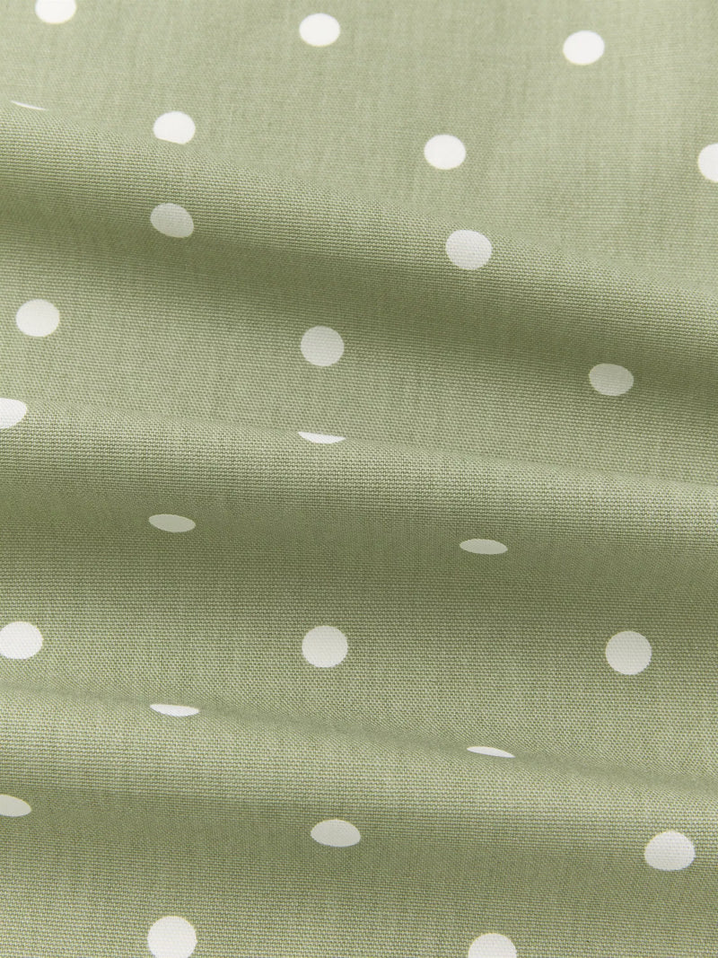 John Lewis oilcloth tablecloth fabric sage dot 130cm, UK version