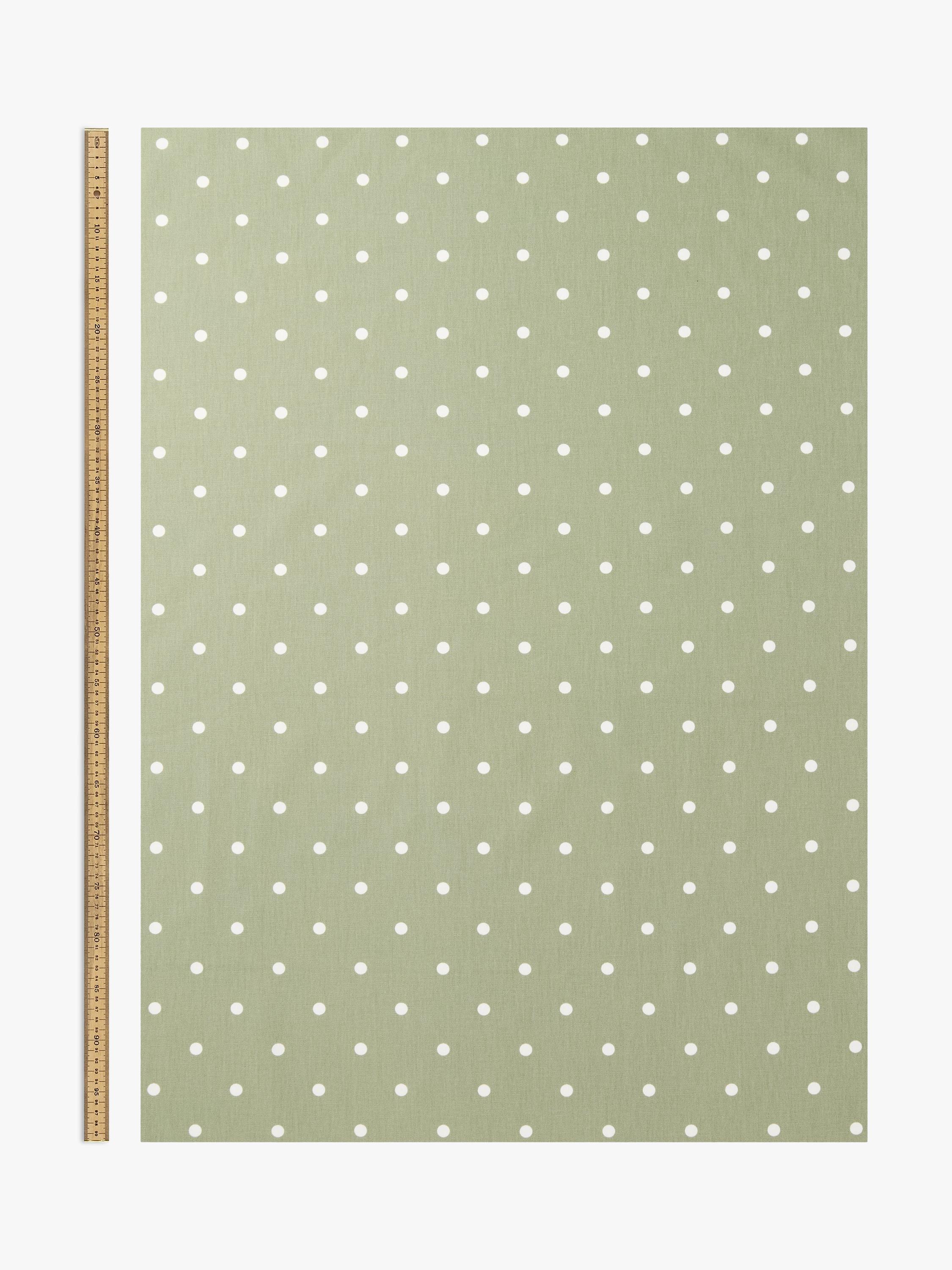John Lewis oilcloth tablecloth fabric sage dot 130cm, UK version