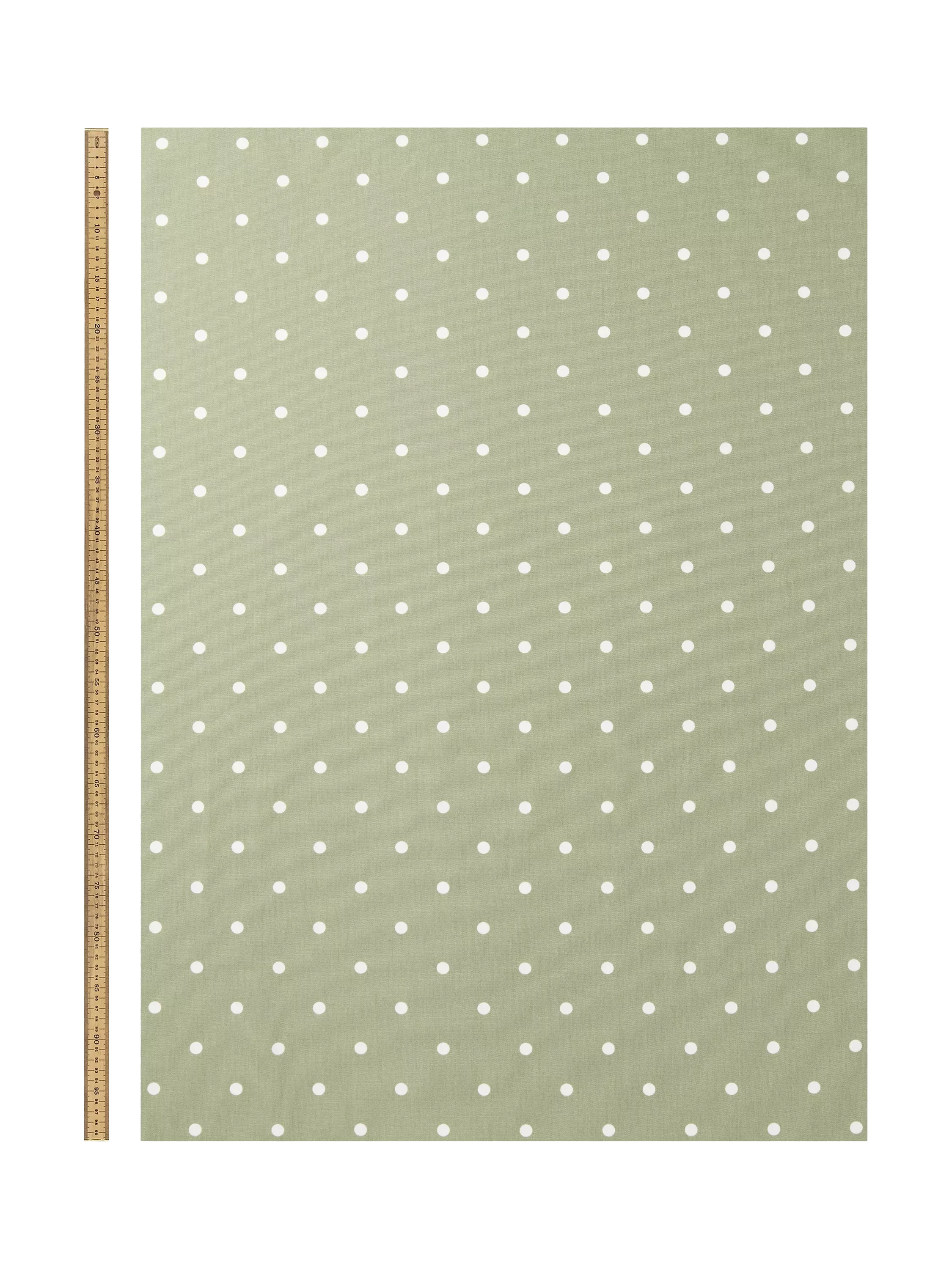 John Lewis oilcloth tablecloth fabric sage dot 130cm, UK version