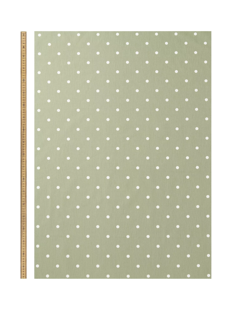 John Lewis oilcloth tablecloth fabric sage dot 130cm, UK version
