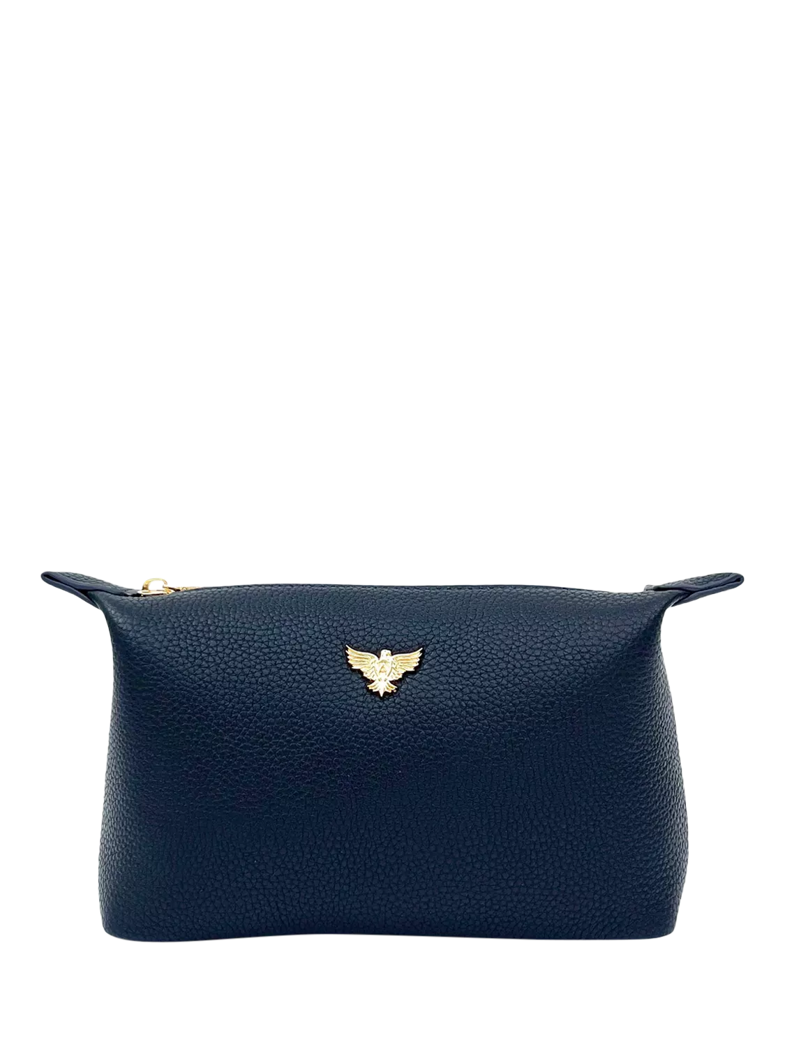 Apatchy Small Leather Wash Bag, Navy