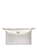 Apatchy Small Leather Wash Bag, Silver