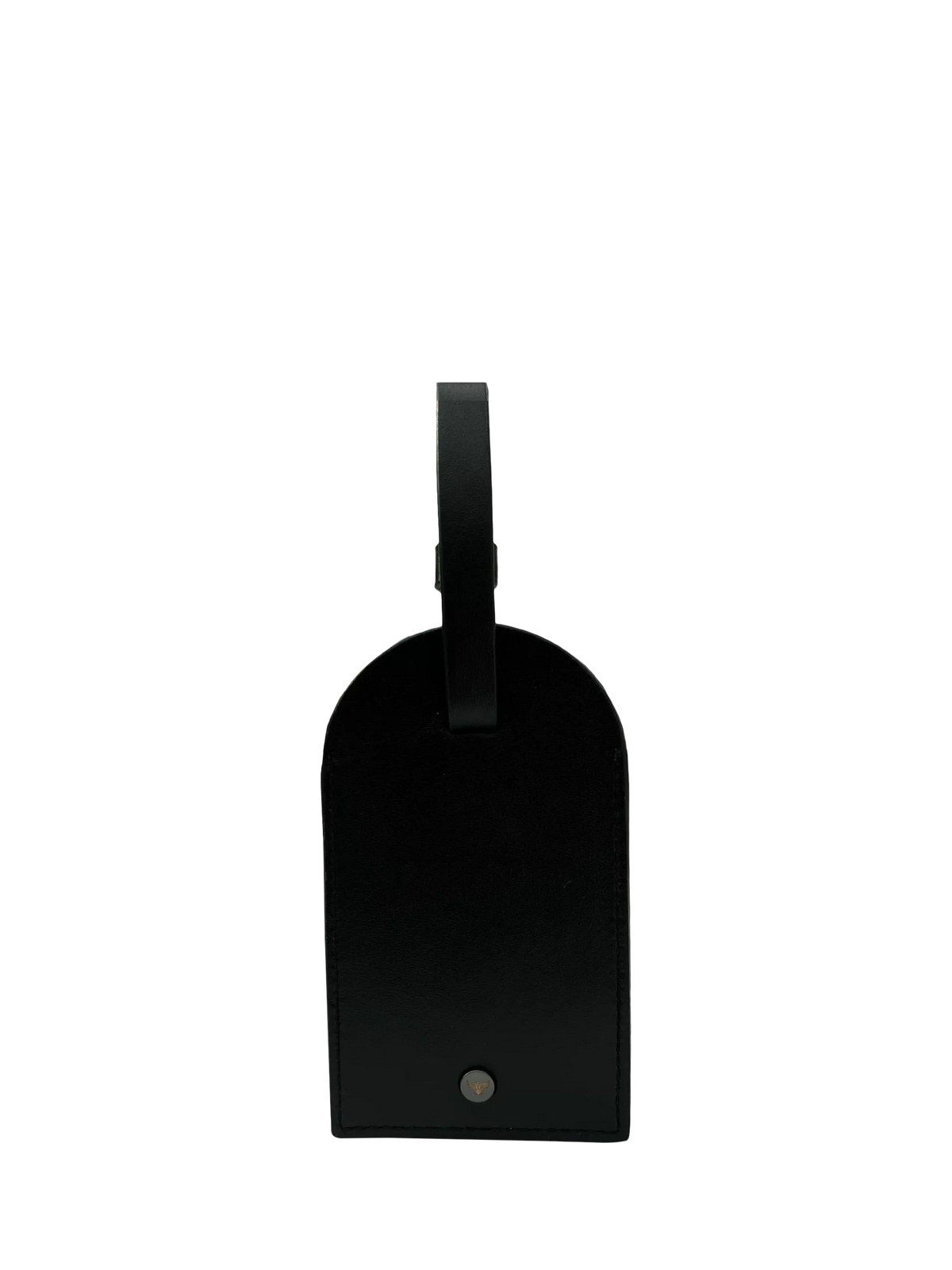 Apatchy London Cavendish black leather luggage tag, imported from the UK