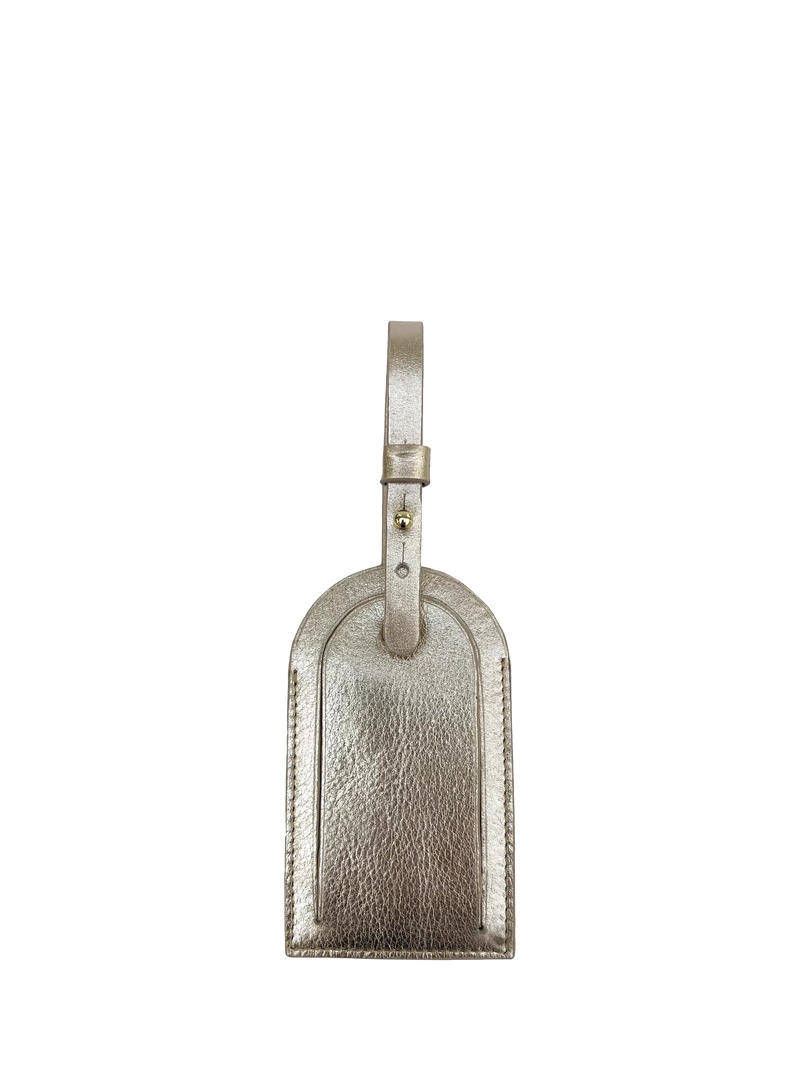 Apatchy London leather luggage tag gold, UK version