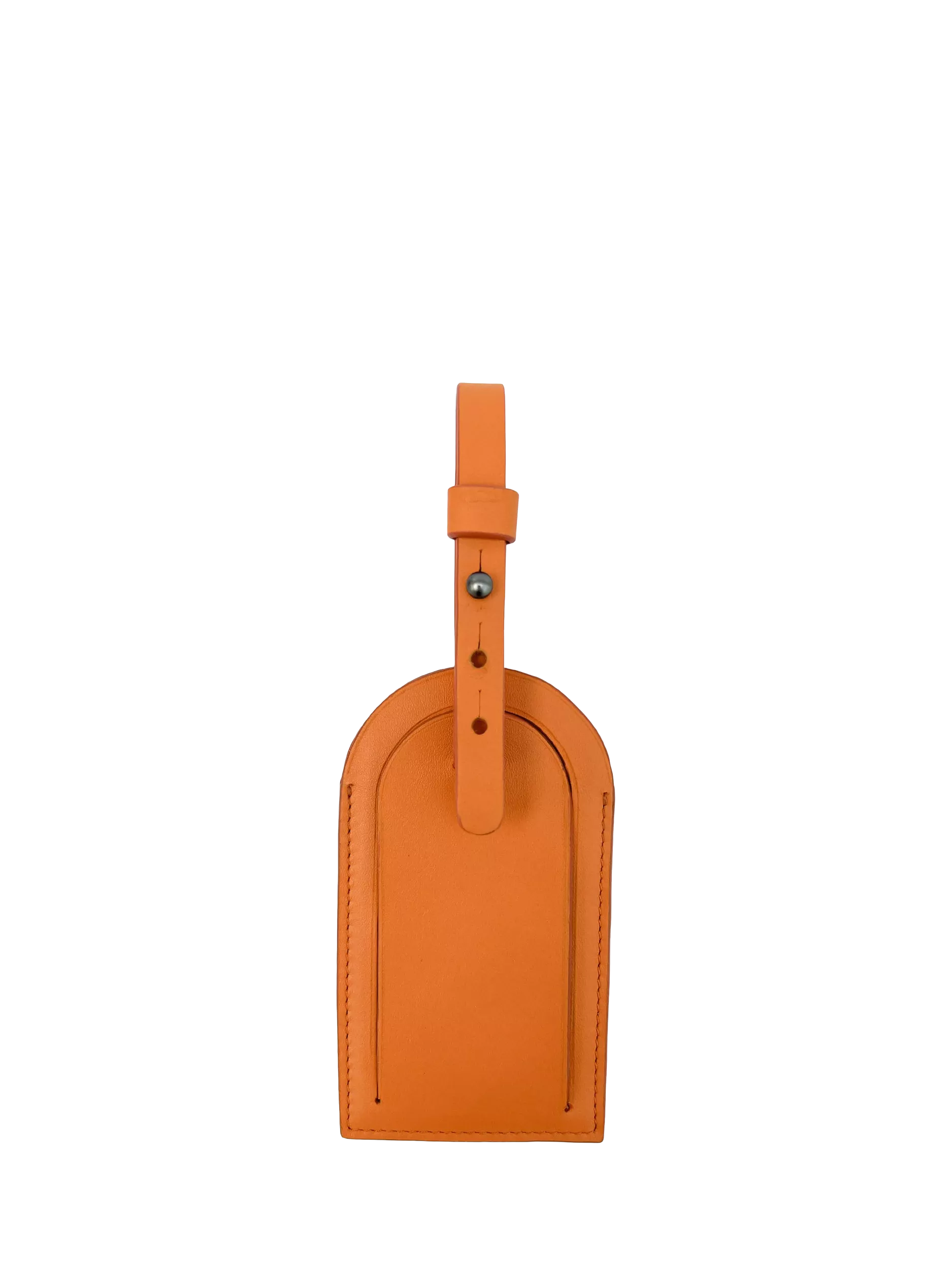 Apatchy London orange leather luggage tag, UK version
