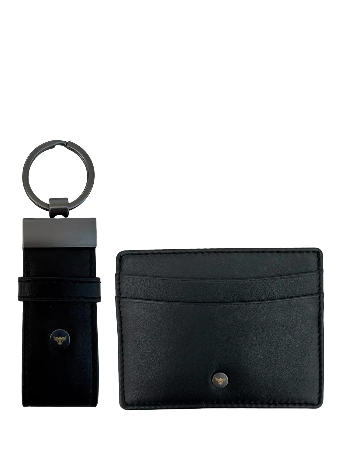 Apatchy London leather keyring and cardholder set black, UK version