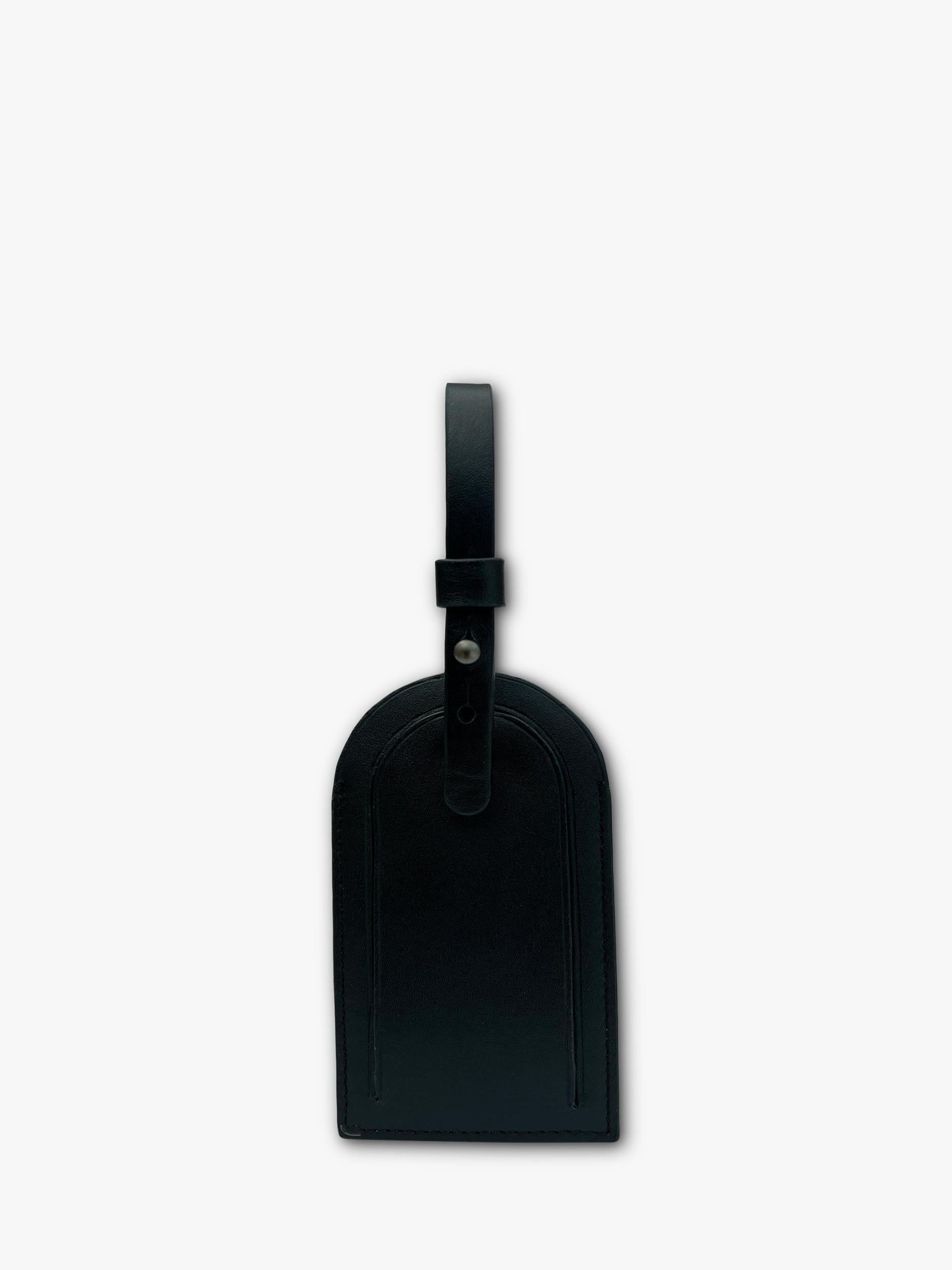 Apatchy leather luggage tag and loop keyring set black - British product