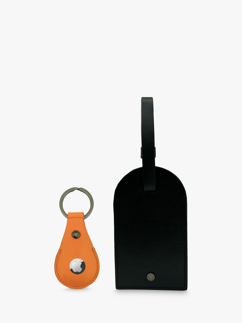 Apatchy London leather luggage tag with AirTag case (British brand)