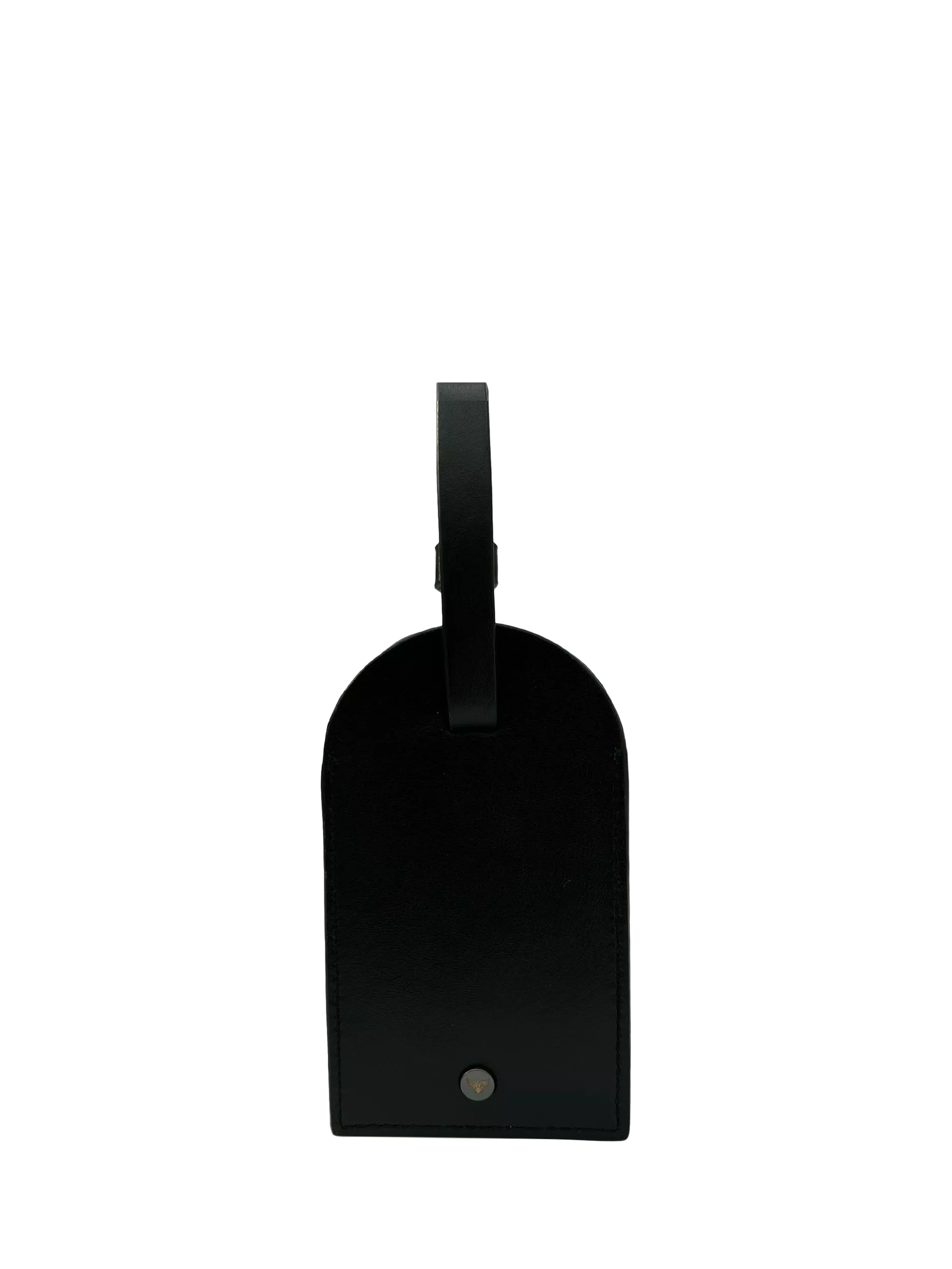 Apatchy London leather luggage tag keyring black orange, UK version