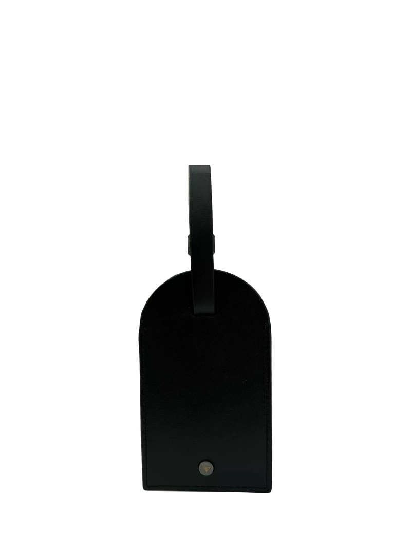Apatchy London leather luggage tag keyring black orange, UK version