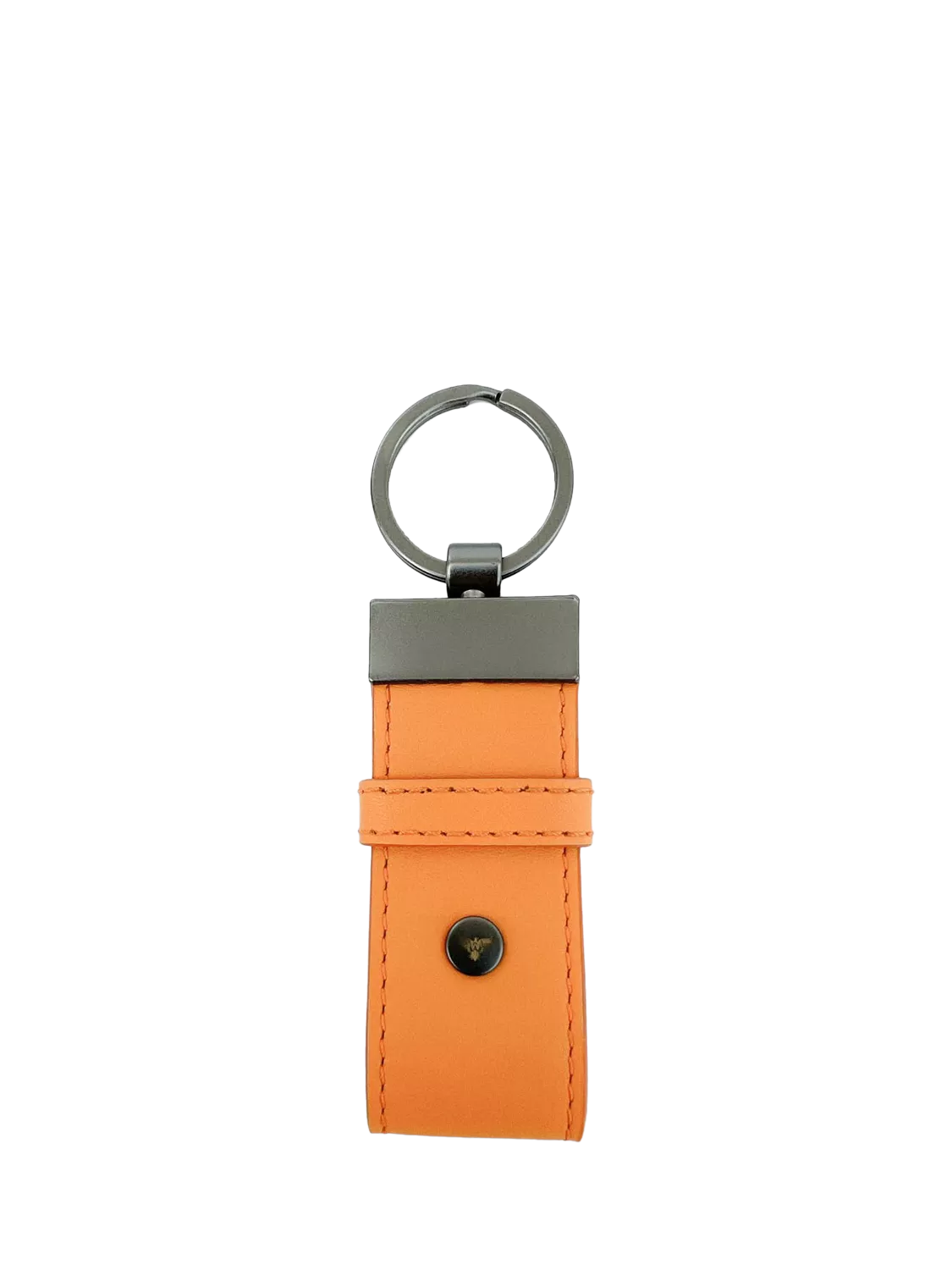 Apatchy London leather luggage tag keyring black orange, UK version