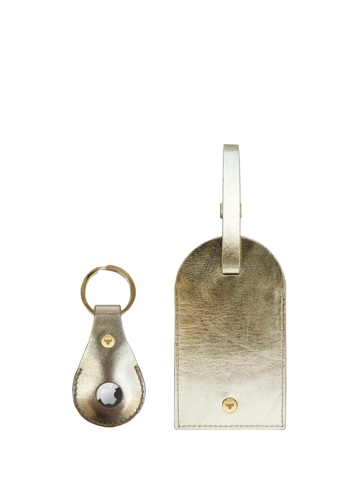 Apatchy Leather Luggage Tag and AirTag Gift Set, Gold