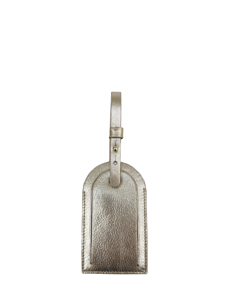 Apatchy London leather luggage tag and tassel gift set gold (British brand)