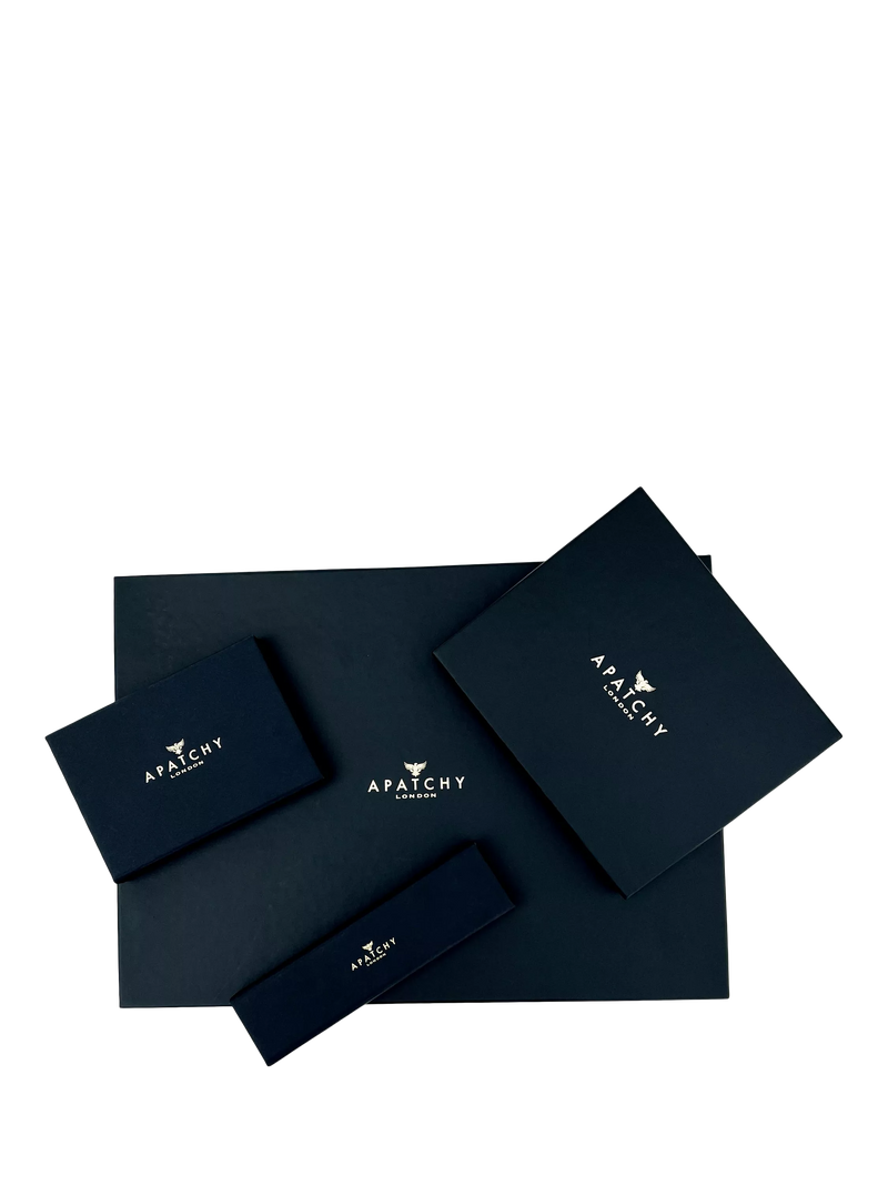 Apatchy London leather luggage tag and keyring gift set in orange, imported from the UK