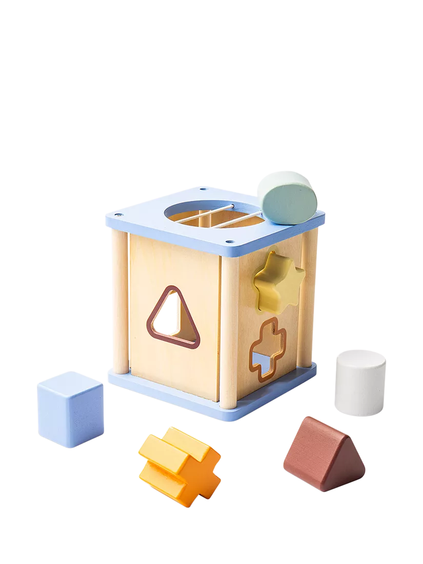 John Lewis wooden shape sorter FSC-certified toy, UK version