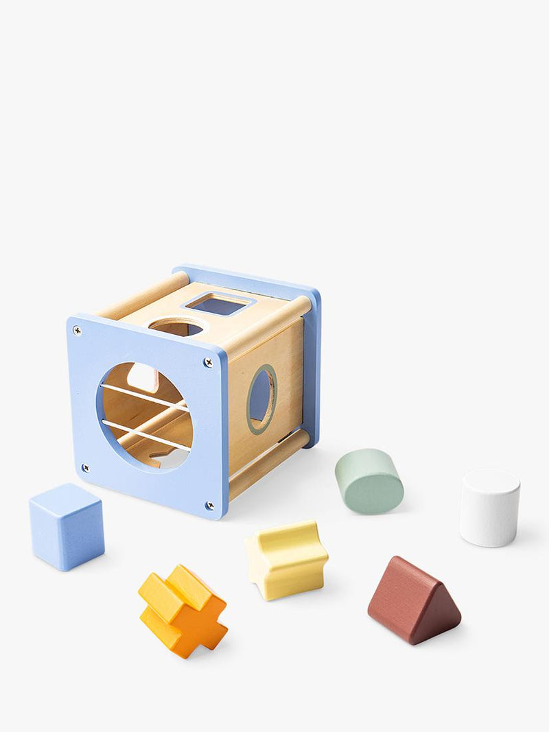 John Lewis wooden shape sorter FSC-certified toy, UK version