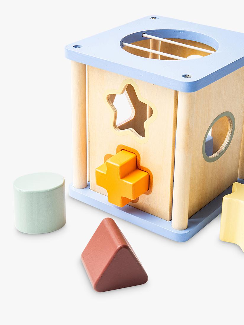 John Lewis wooden shape sorter FSC-certified toy, UK version