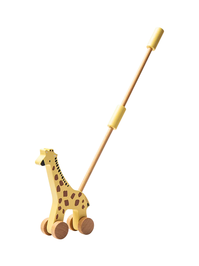 John Lewis wooden push-along giraffe toy FSC-certified - British product