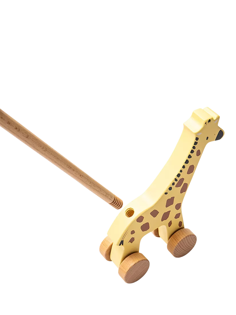 John Lewis wooden push-along giraffe toy FSC-certified - British product