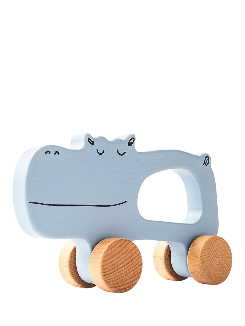 John Lewis push-along hippo toy FSC beechwood, UK version
