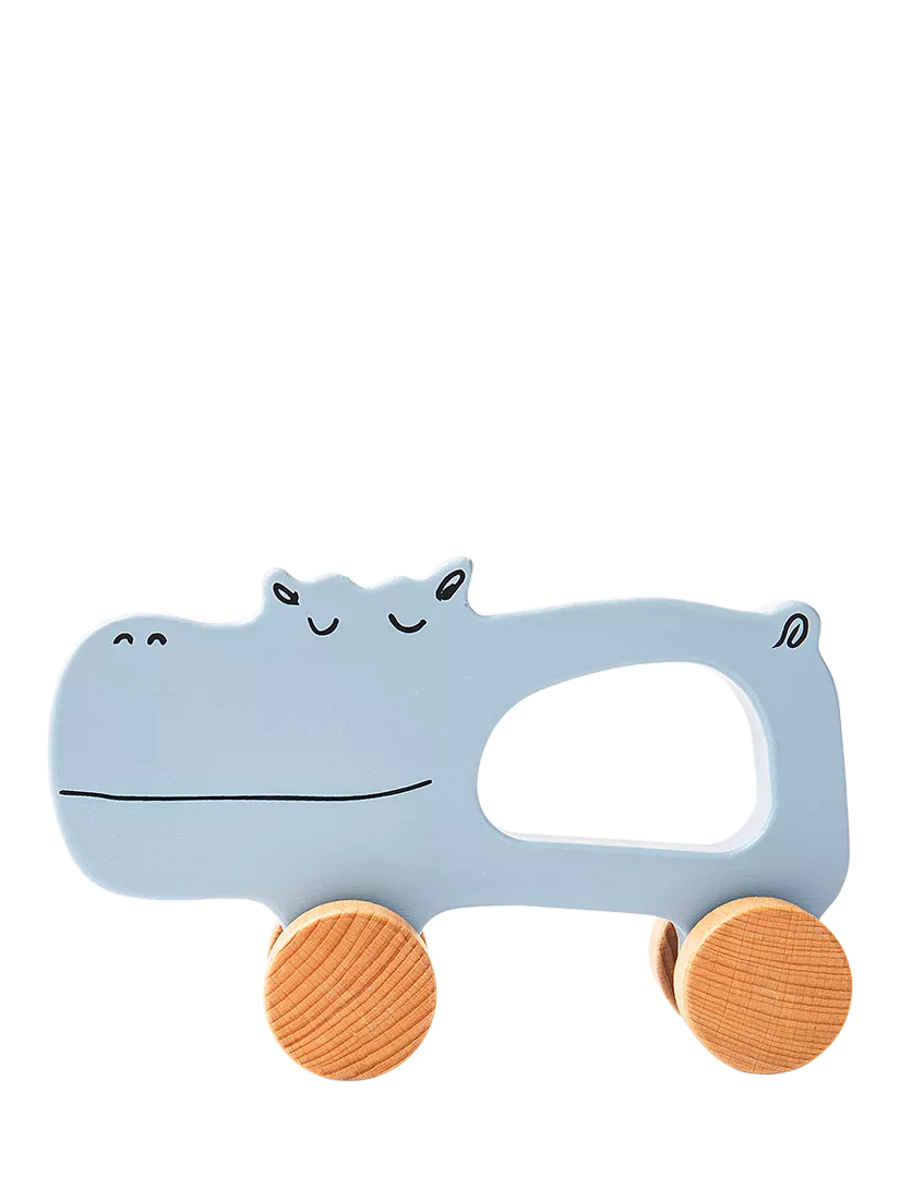 John Lewis push-along hippo toy FSC beechwood, UK version