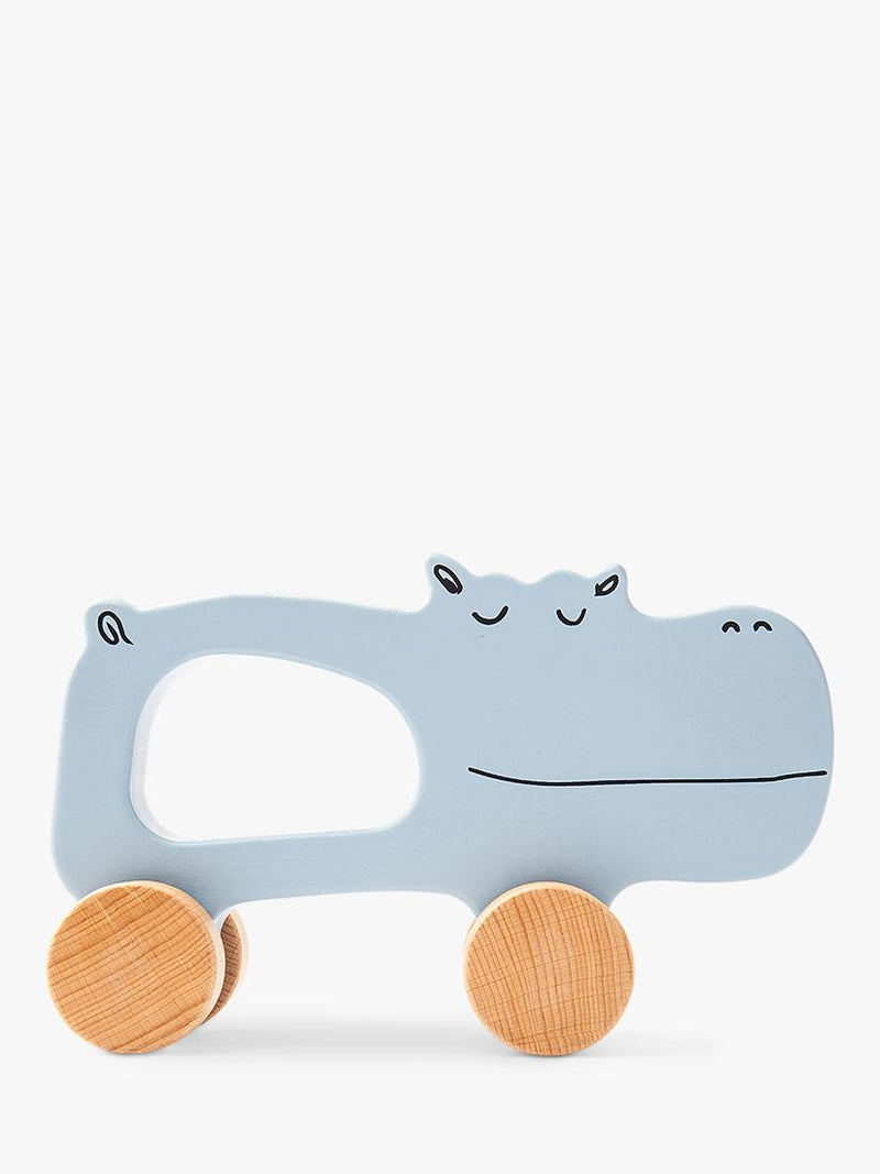 John Lewis push-along hippo toy FSC beechwood, UK version
