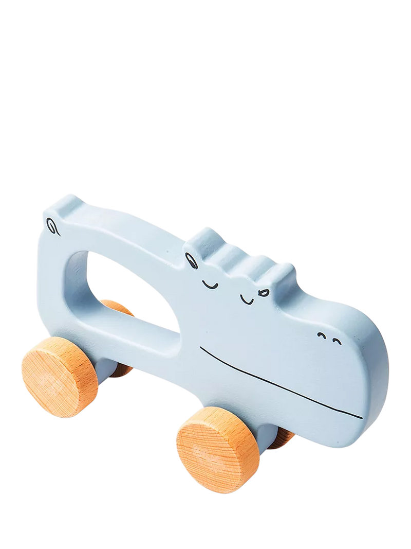 John Lewis push-along hippo toy FSC beechwood, UK version