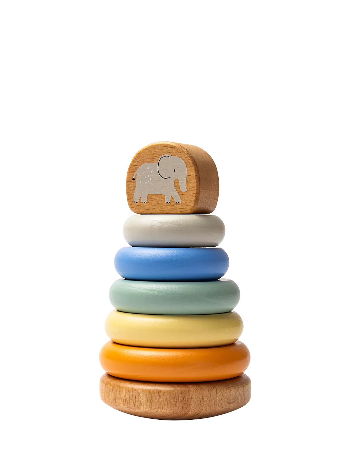 John Lewis safari stacking toy with elephant, imported from the UK