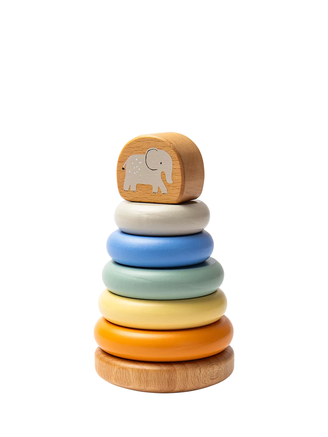 John Lewis safari stacking toy with elephant, imported from the UK