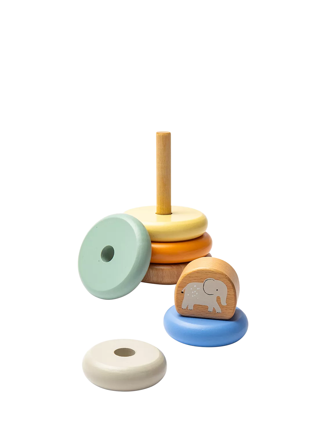 John Lewis safari stacking toy with elephant, imported from the UK