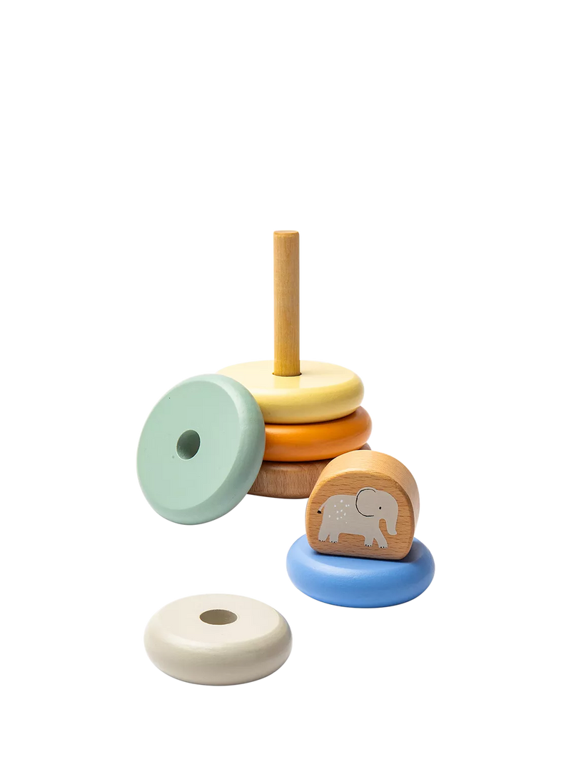 John Lewis safari stacking toy with elephant, imported from the UK