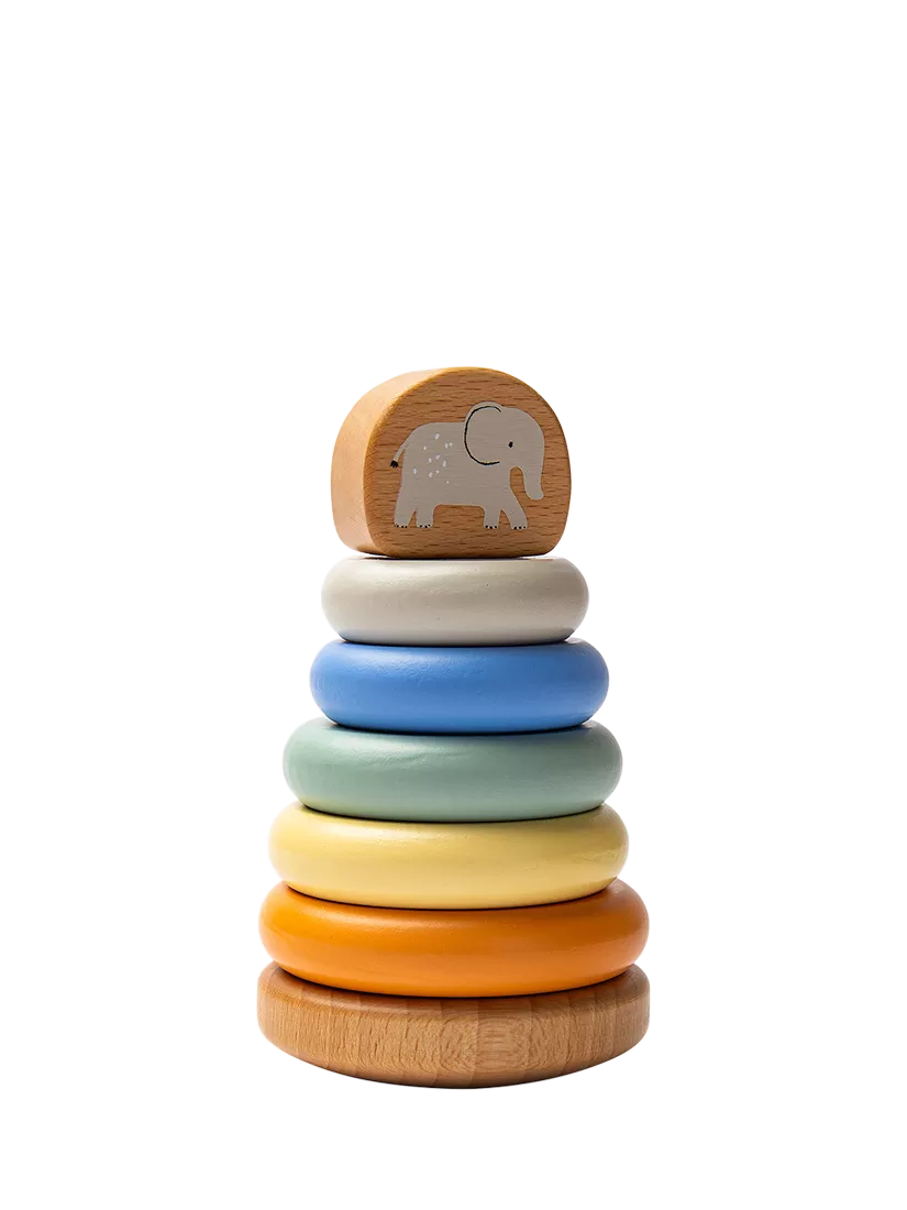 John Lewis safari stacking toy with elephant, imported from the UK