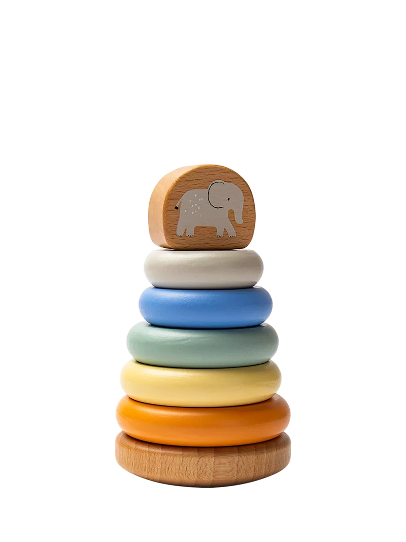 John Lewis safari stacking toy with elephant, imported from the UK