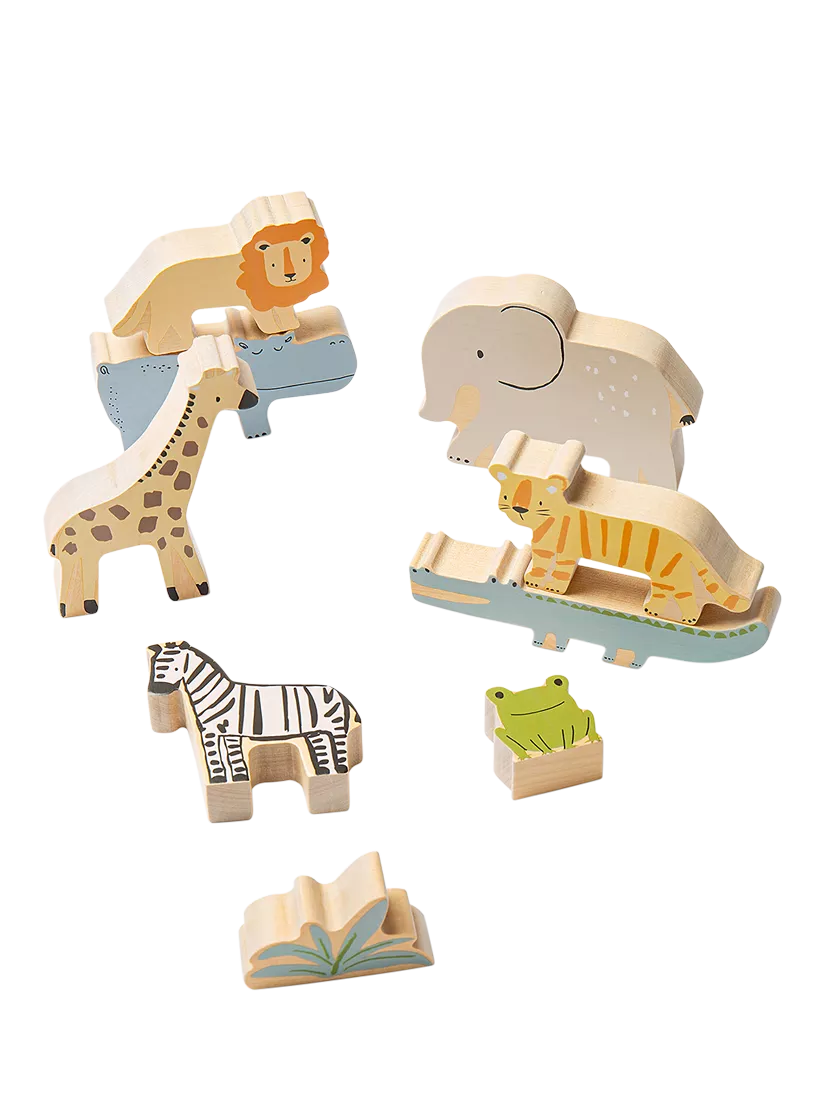 John Lewis Wooden Stacking Animals FSC-certified birchwood toy (British brand)