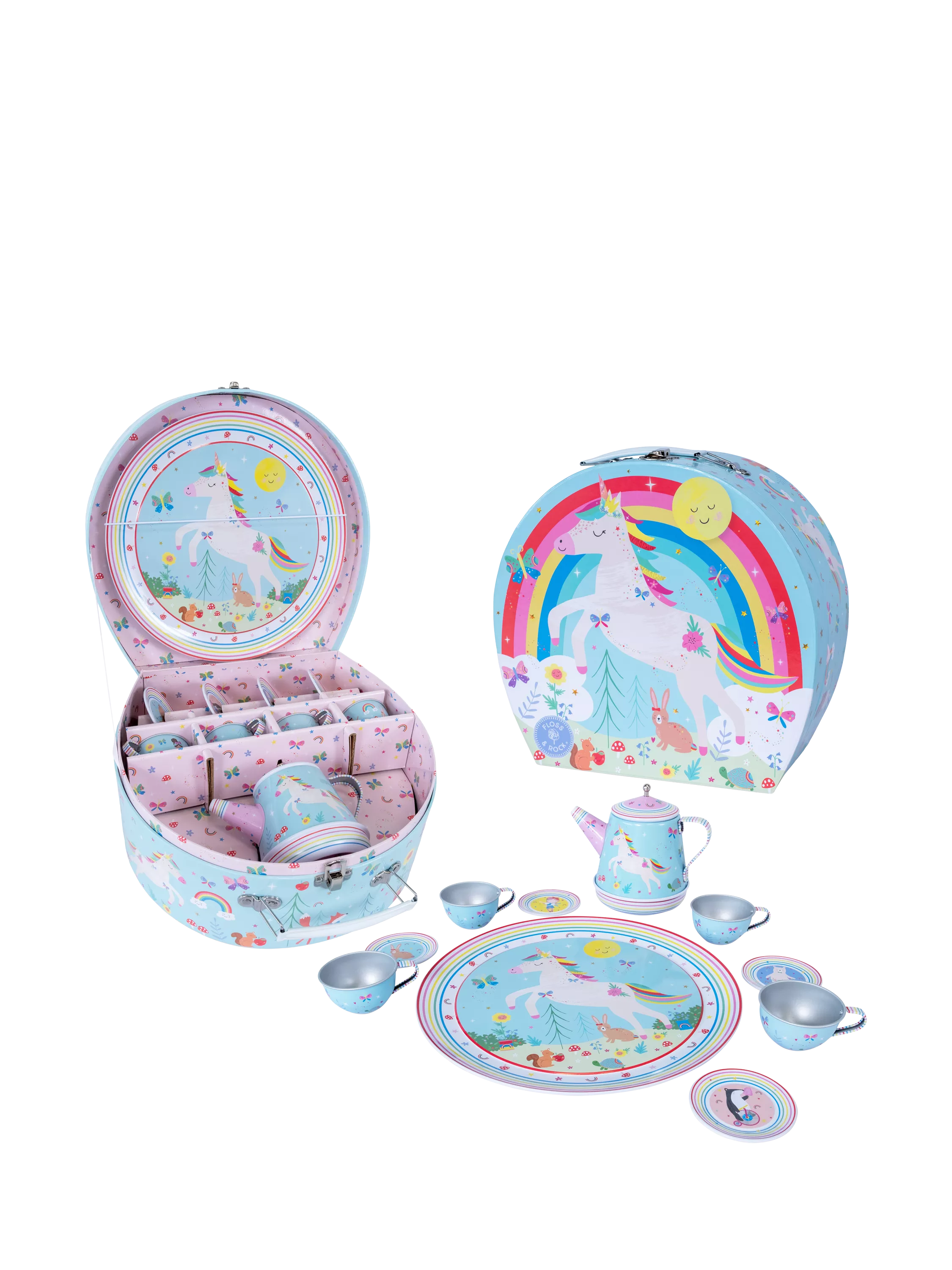 Floss & Rock Rainbow Fairy Musical Tea Set, imported from the UK