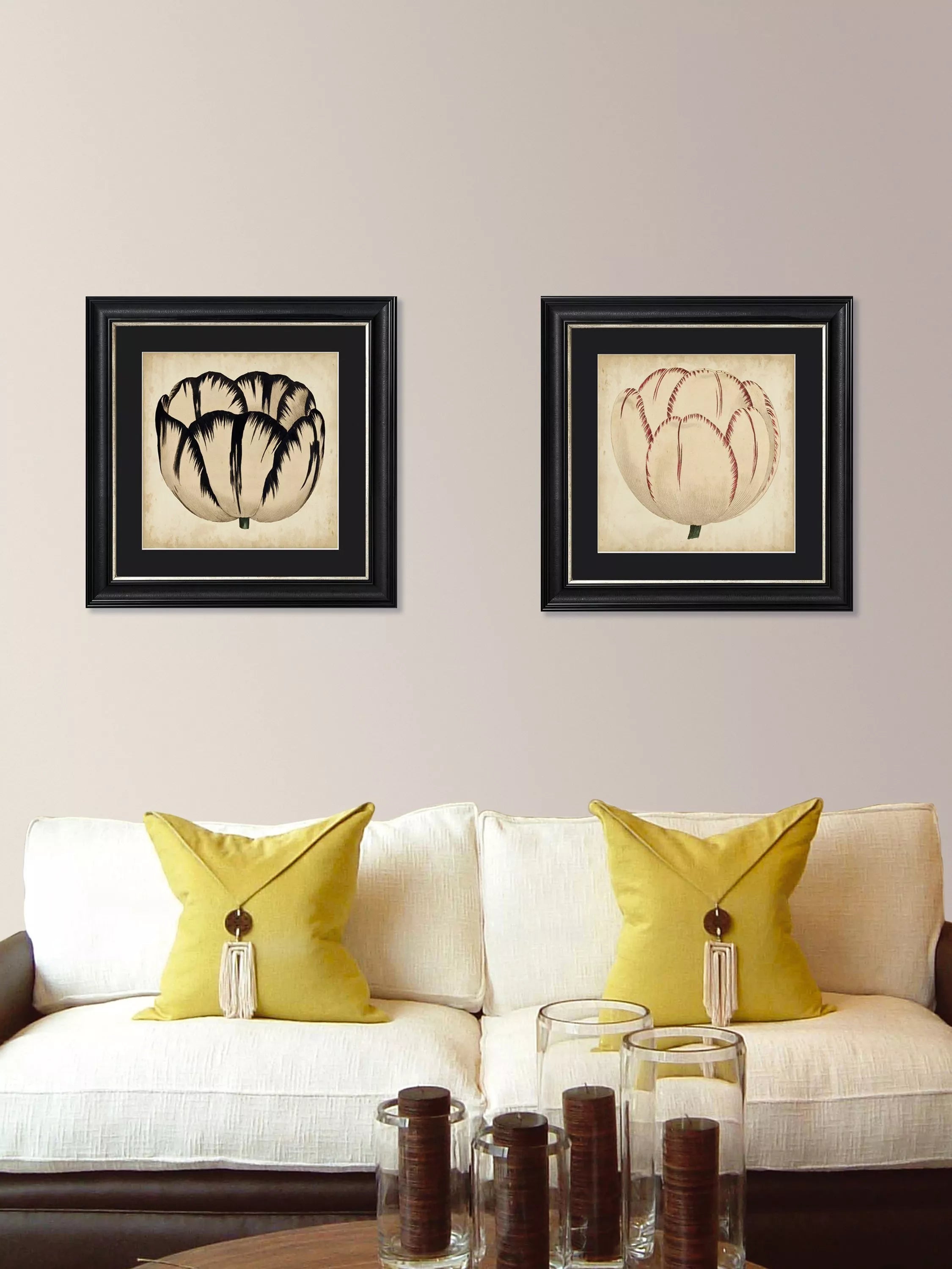 Brookpace Lascelles Pop Floral I framed print 49x49cm, imported from the UK