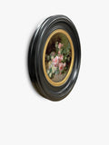 Brookpace Lascelles framed print Roses & Daisies round porthole 43cm - British product
