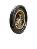 Brookpace Lascelles framed print Roses & Daisies round porthole 43cm - British product