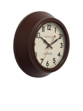Lascelles brown metal wall clock 25cm, imported from the UK