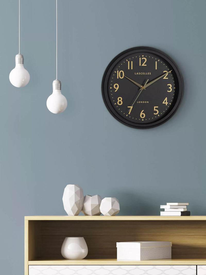 Lascelles retro wall clock with Arabic numerals 30cm, UK version