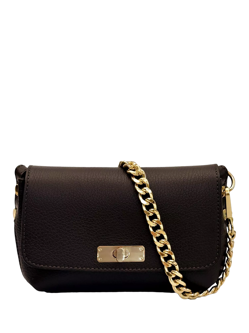 Apatchy London Maisie Mini Leather Crossbody Bag with Slim Flat Crossbody Strap