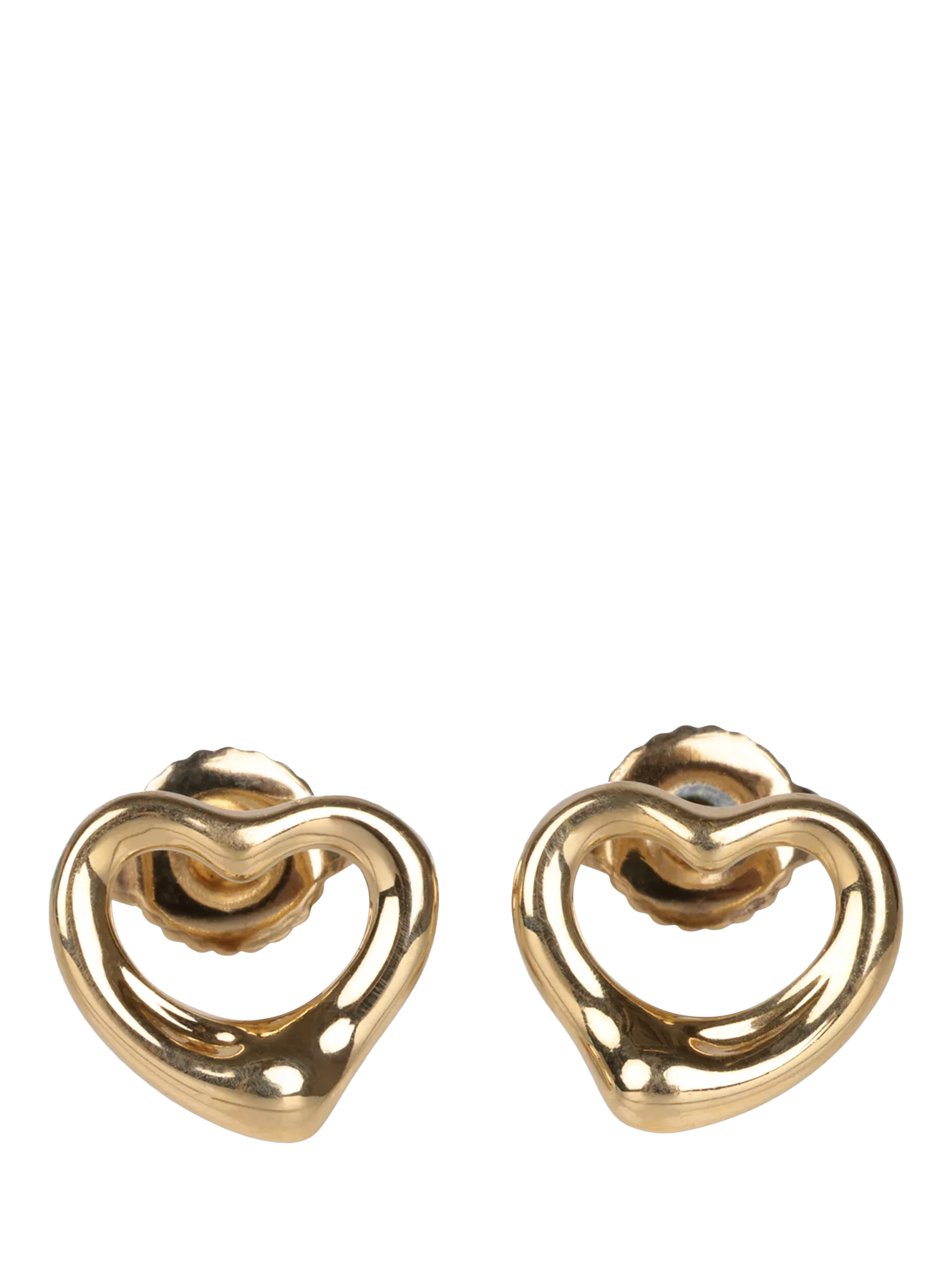 Pre-loved Tiffany Elsa Peretti open heart earrings 18ct yellow gold (British brand)