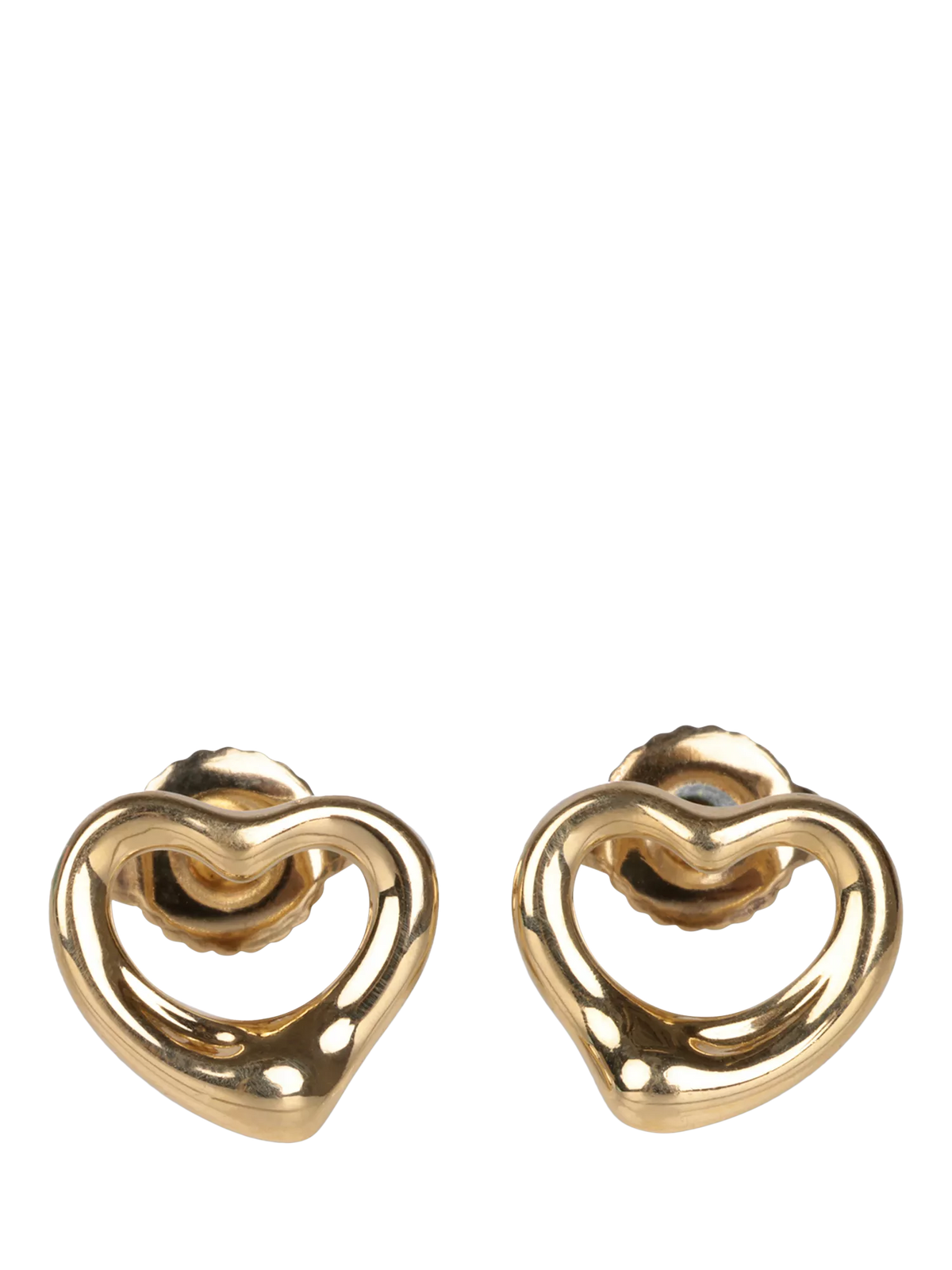 Pre-loved Tiffany Elsa Peretti open heart earrings 18ct yellow gold (British brand)