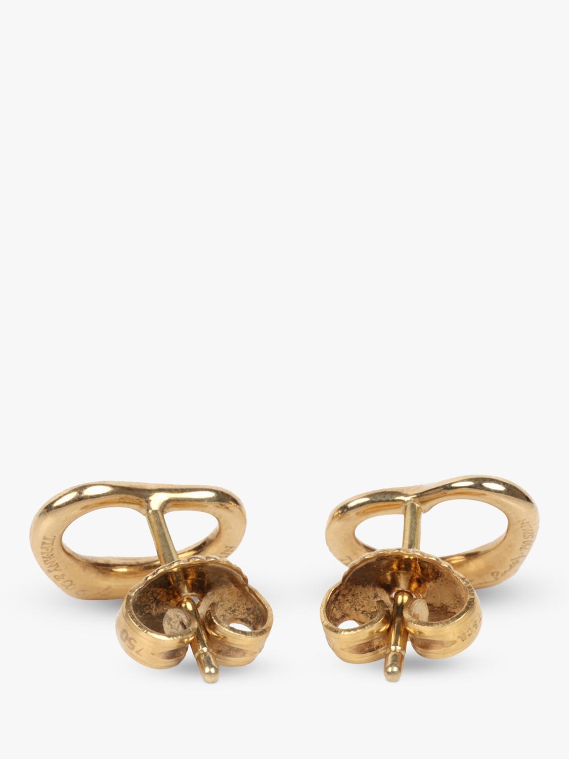 Pre-loved Tiffany Elsa Peretti open heart earrings 18ct yellow gold (British brand)