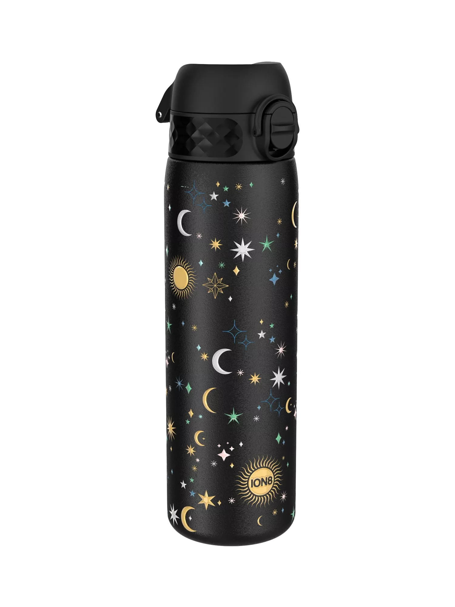 Ion8 Celestial stainless steel drinks bottle 600ml black multi (British brand)