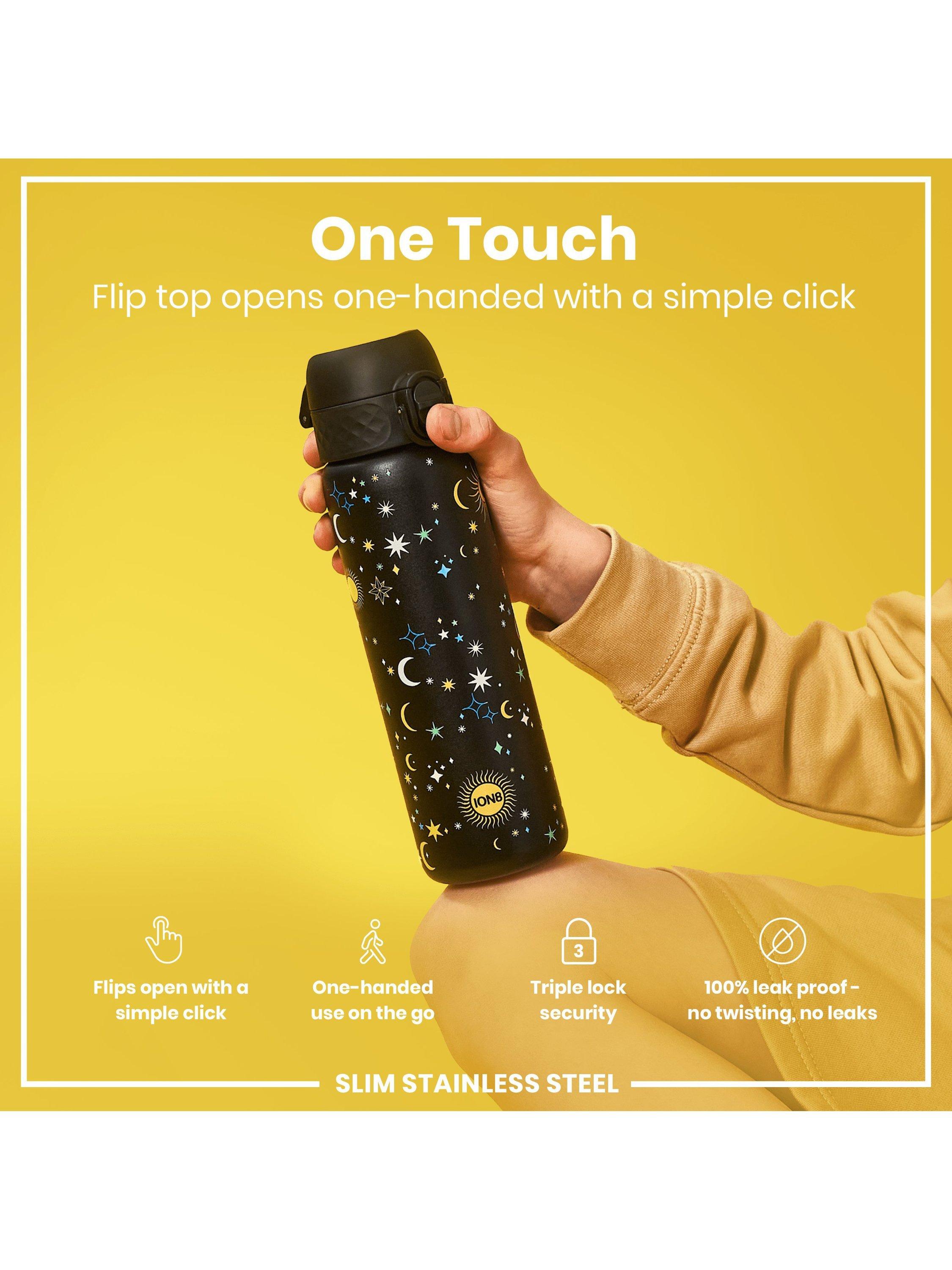 Ion8 Celestial stainless steel drinks bottle 600ml black multi (British brand)