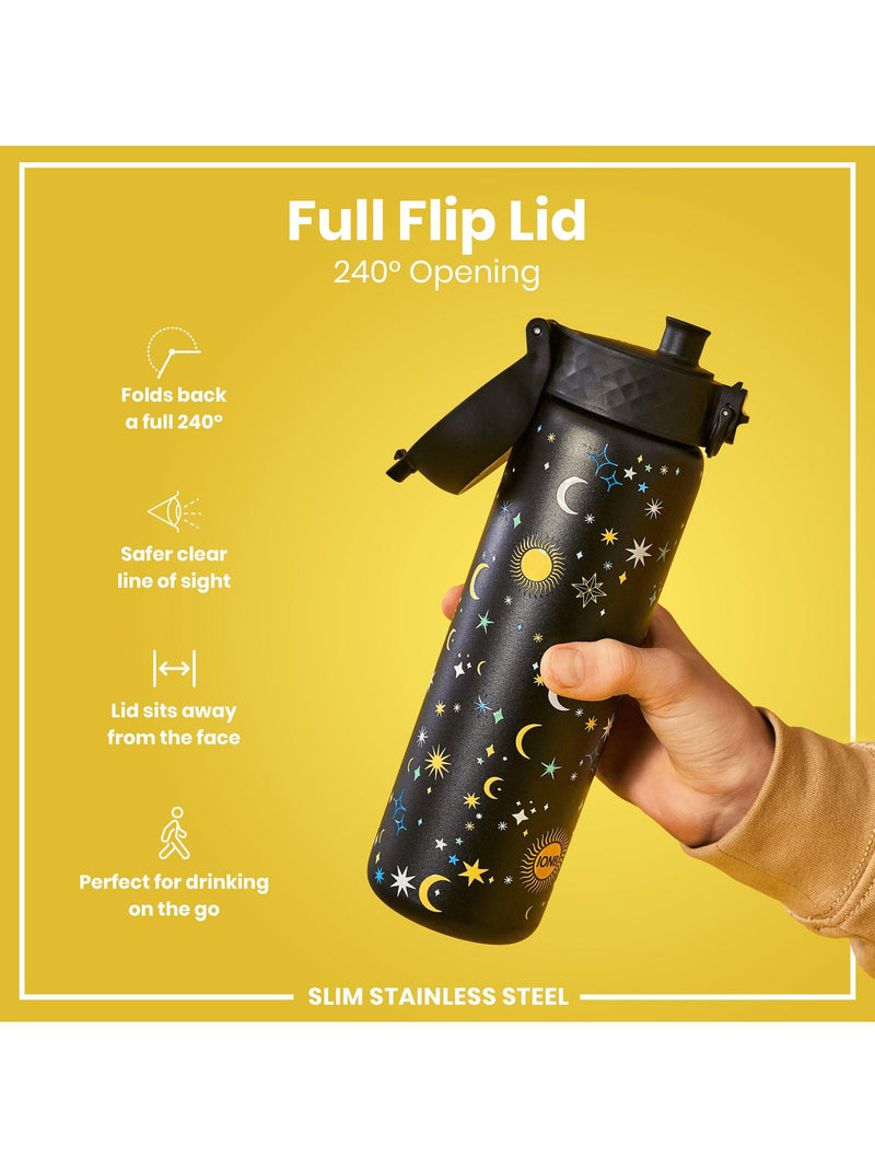 Ion8 Celestial stainless steel drinks bottle 600ml black multi (British brand)