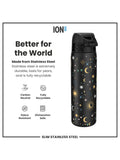 Ion8 Celestial stainless steel drinks bottle 600ml black multi (British brand)