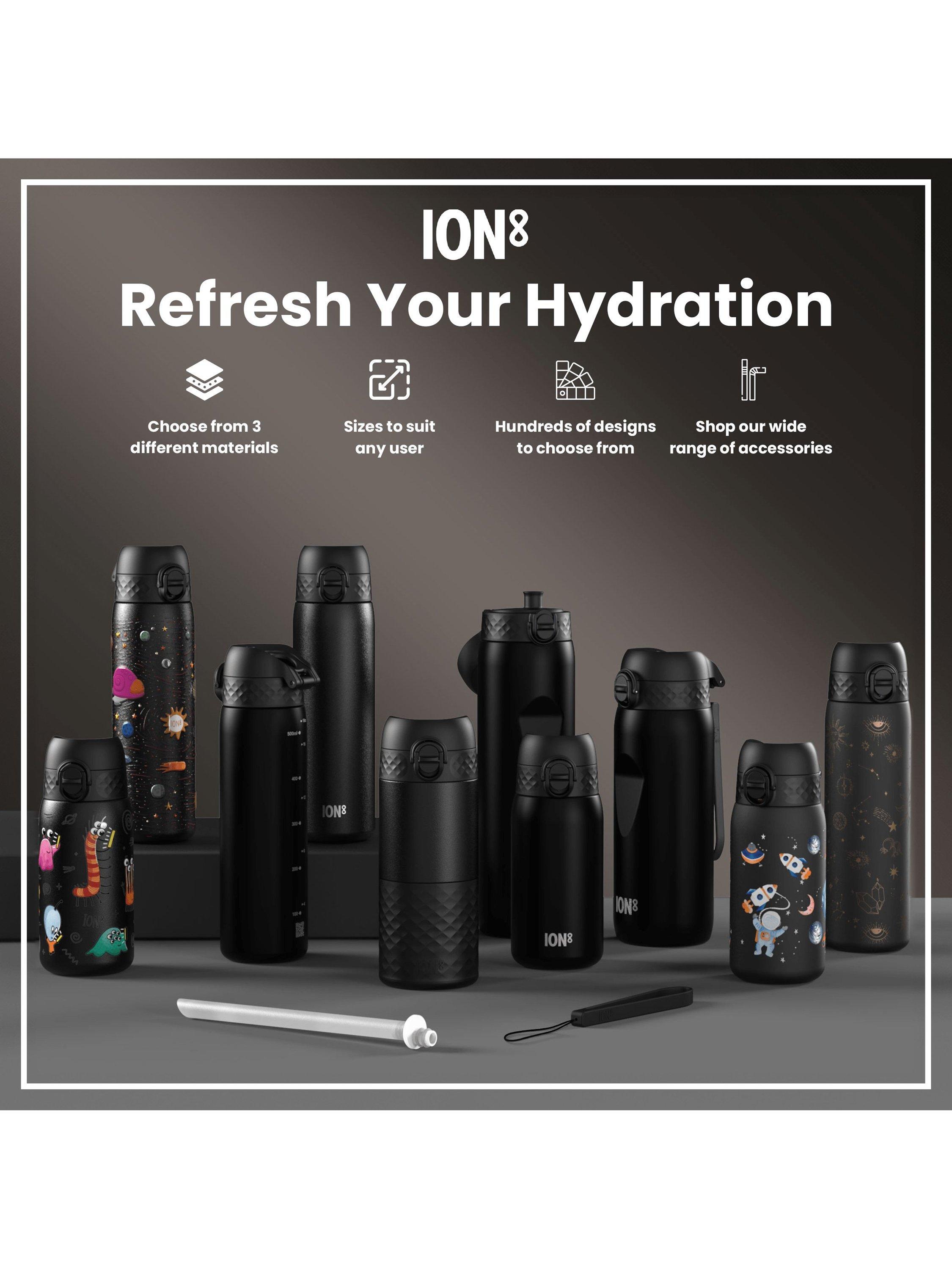 Ion8 Celestial stainless steel drinks bottle 600ml black multi (British brand)